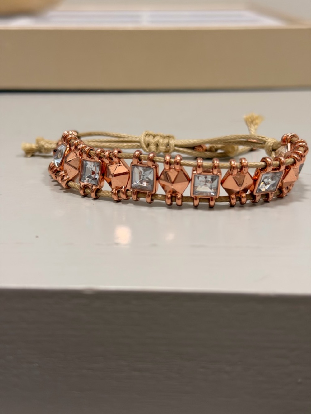 Bomb Party NWOT! Rose Gold Crystal Stackable Bracelet Set - Picture 12 of 13